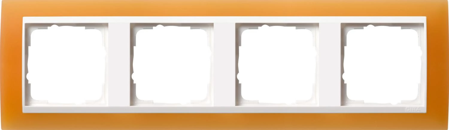  артикул 0214397 название Рамка 4-ая (четверная), Матово-оранжевый/Белый, серия Event