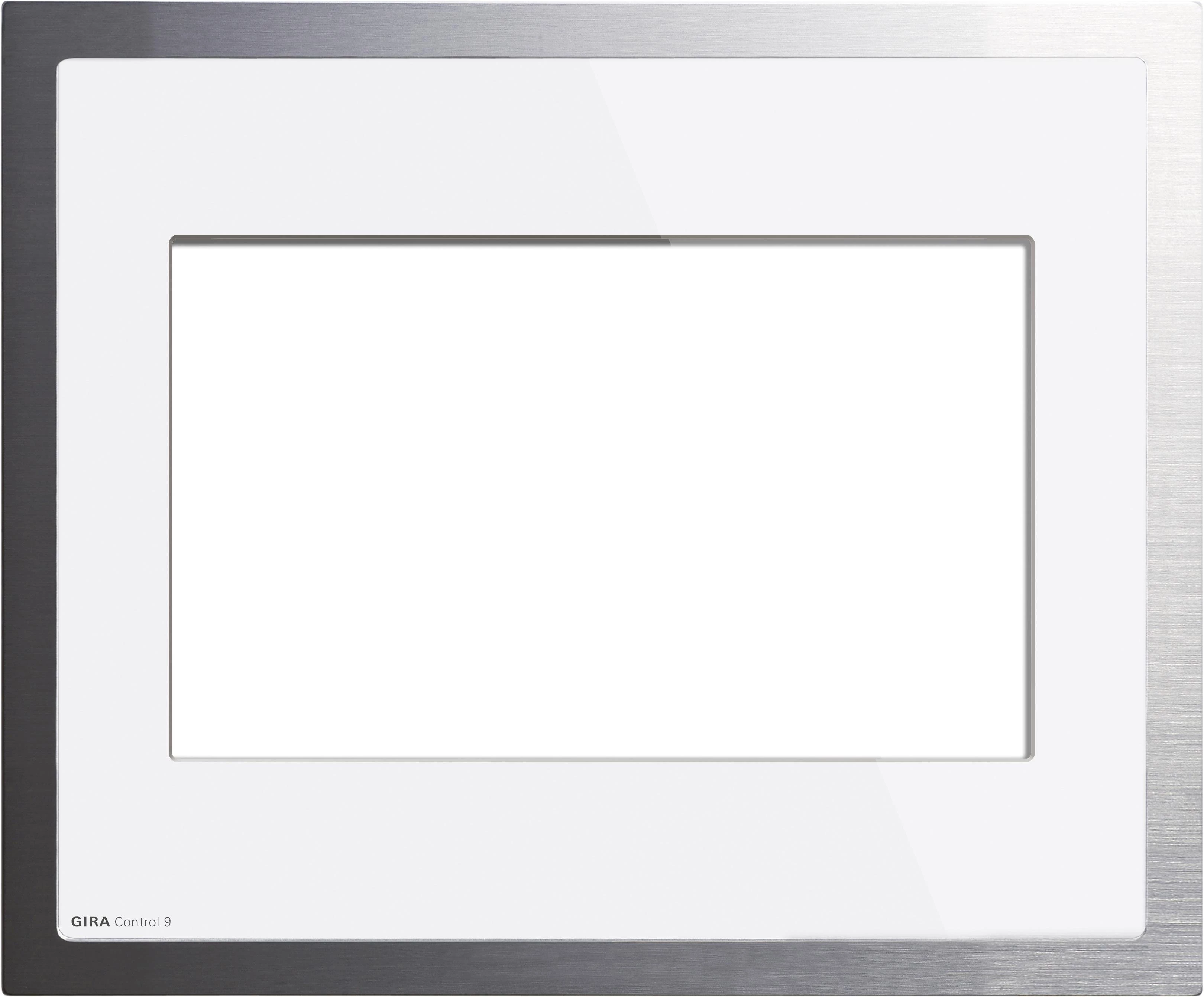  артикул 208012 название Gira Instabus Белое стекло/алюминий Рамка установочная для клиента Control 9