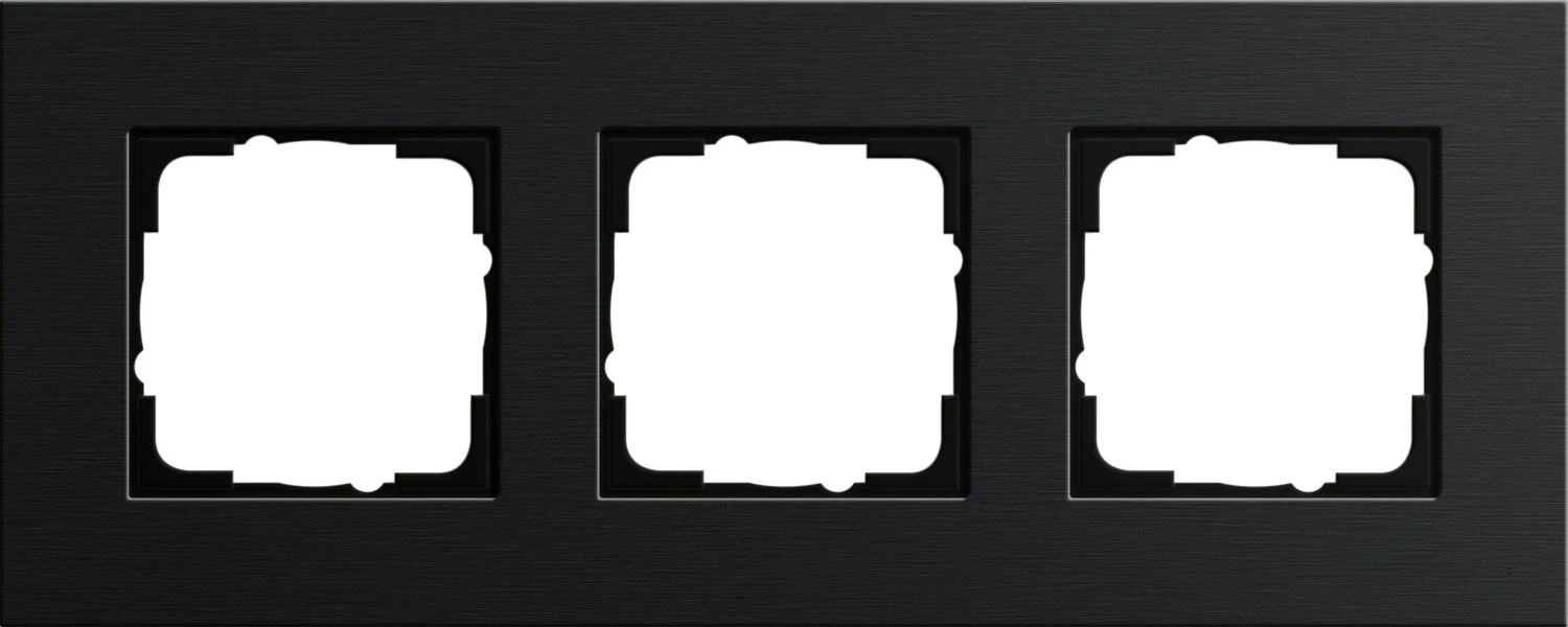  артикул 0213126 название Рамка 3-ая (тройная), Алюминий Черный (анодированный), серия Esprit