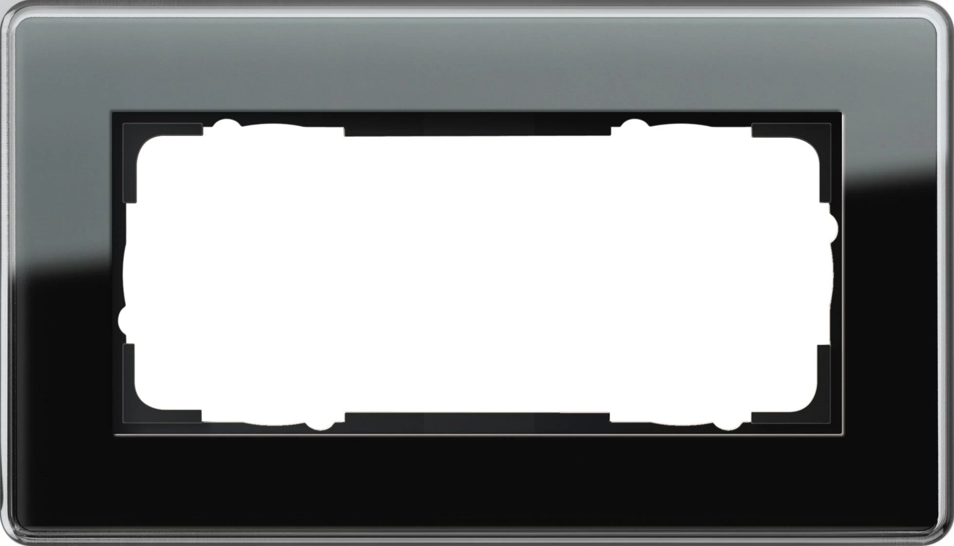  артикул 1002505 название Рамка 2-ая (двойная) без перегородки, Стекло Черное, серия Esprit