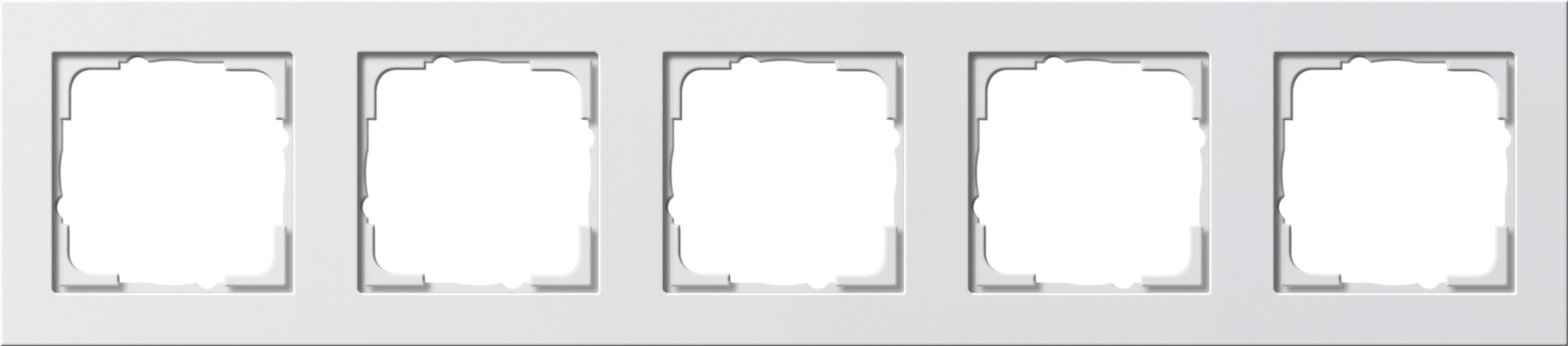  артикул 021529 название Рамка 5-ая (пятерная), Белый глянцевый, серия E2