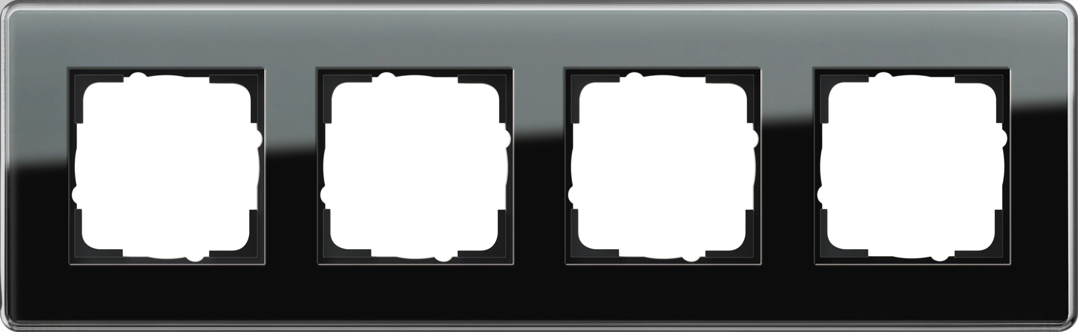  артикул 0214505 название Рамка 4-ая (четверная), Стекло Черное, серия Esprit
