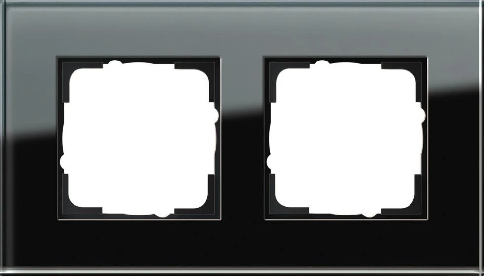  артикул 021205 название Рамка 2-ая (двойная), Стекло Черное, серия Esprit