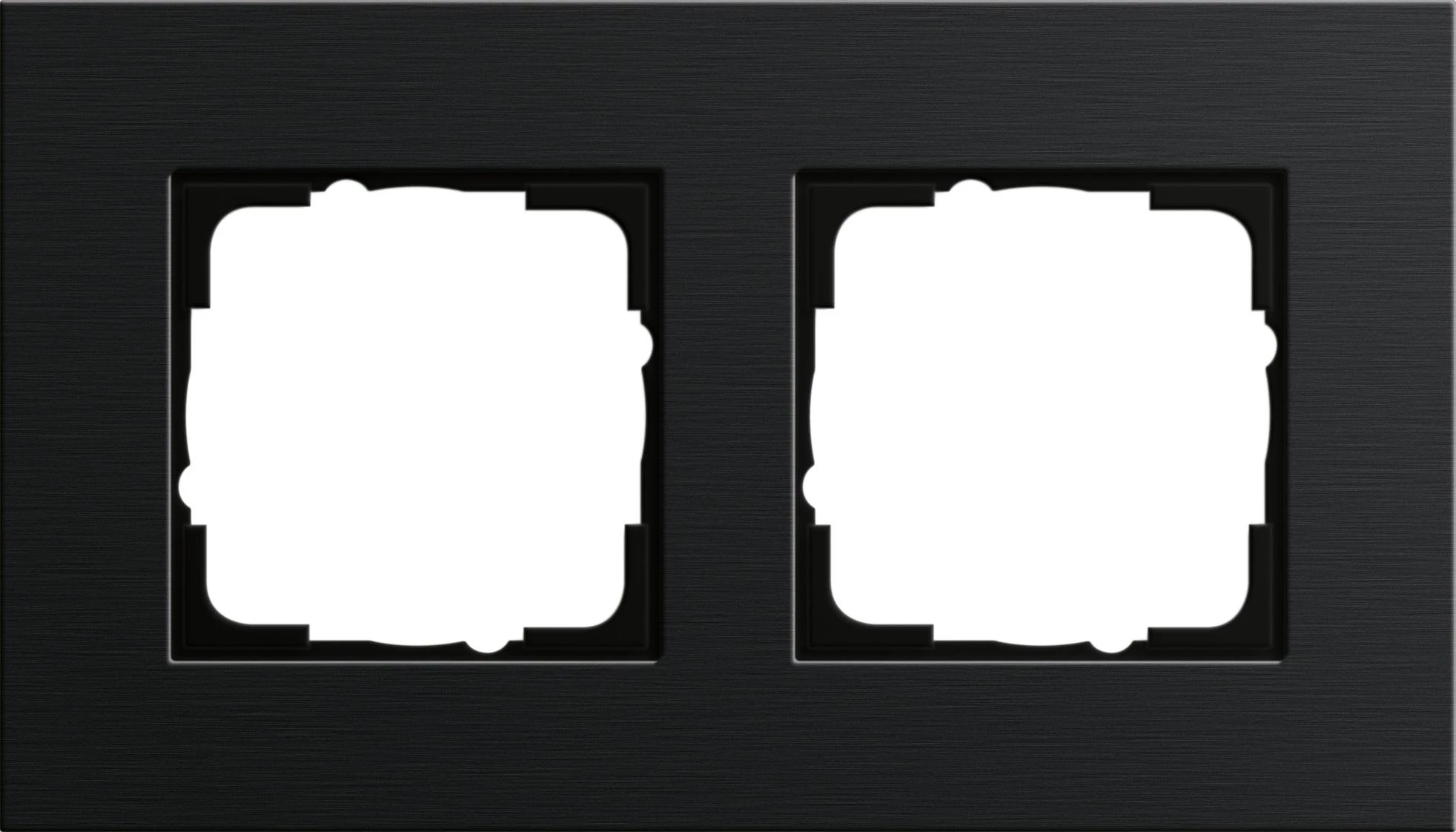 артикул 0212126 название Рамка 2-ая (двойная), Алюминий Черный (анодированный), серия Esprit