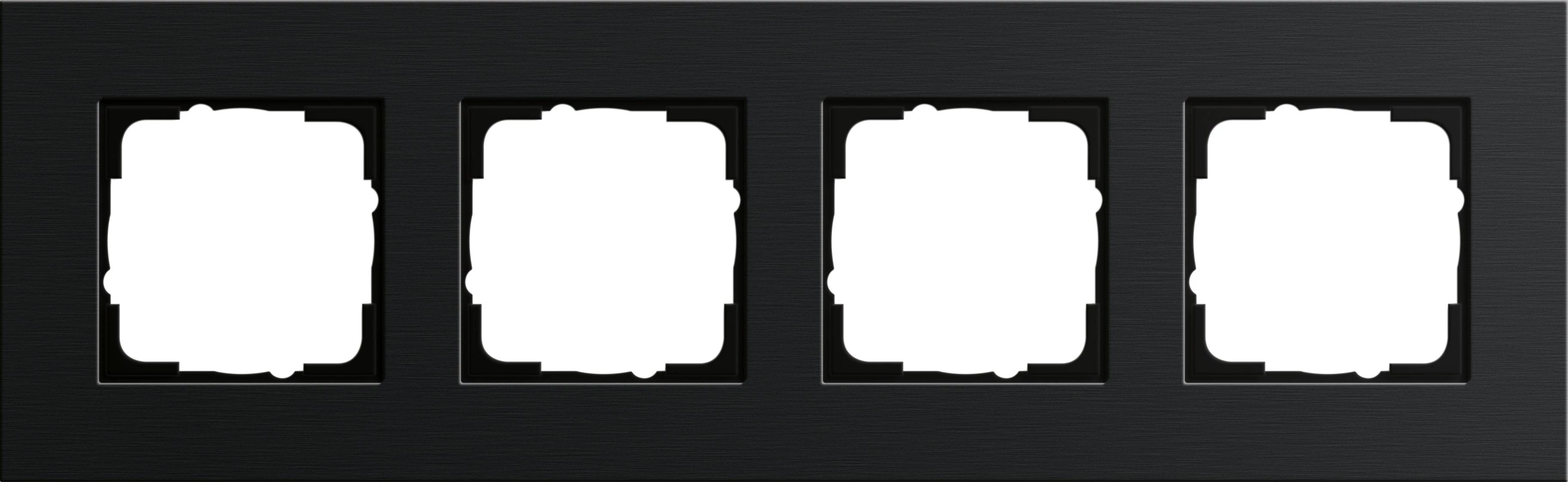  артикул 0214126 название Рамка 4-ая (четверная), Алюминий Черный (анодированный), серия Esprit