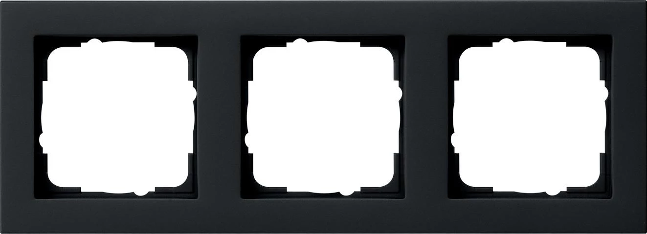  артикул 021309 название Рамка 3-ая (тройная), цвет Черный матовый, E2, Gira