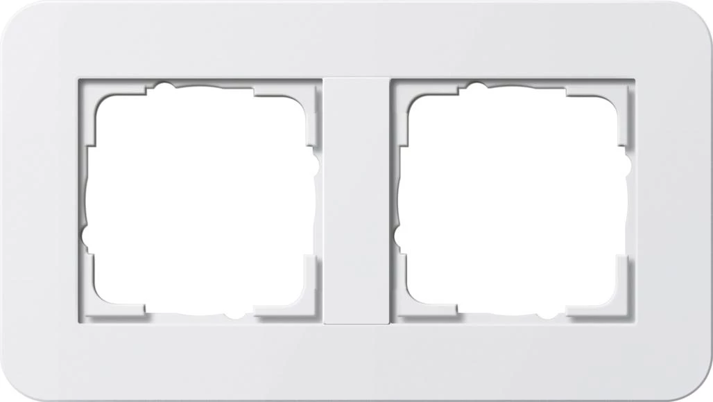  артикул 0212410 название Рамка 2-ая (двойная), Белый глянцевый, серия E3