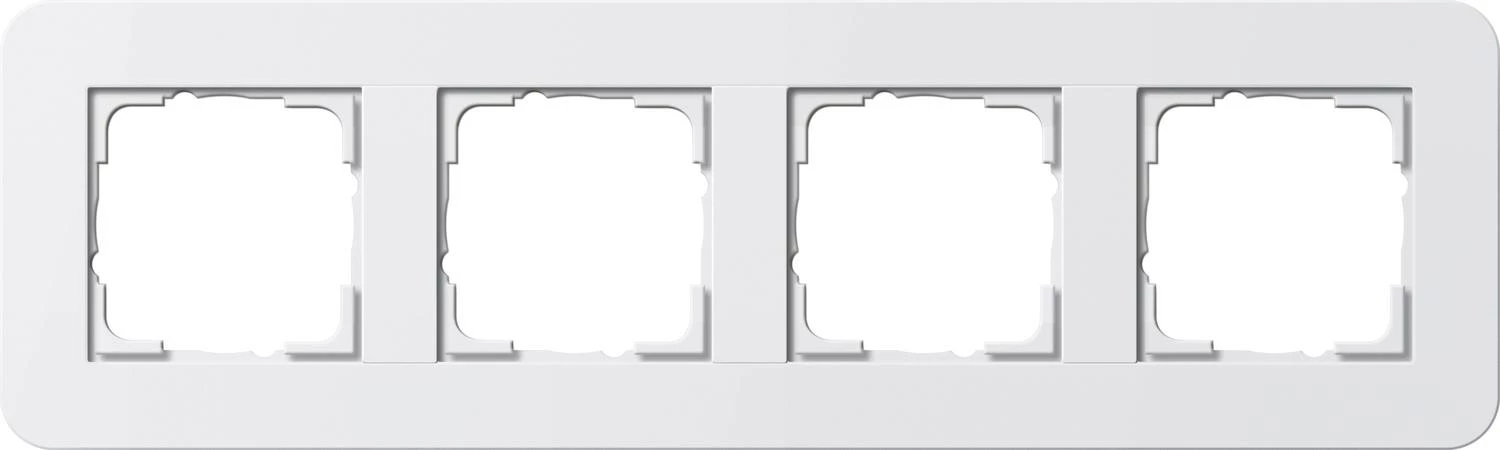  артикул 0214410 название Рамка 4-ая (четверная), Белый глянцевый, серия E3