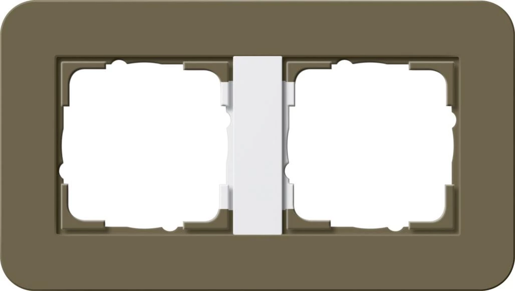  артикул 0212416 название Рамка 2-ая (двойная), Дымчатый/Белый глянцевый, серия E3