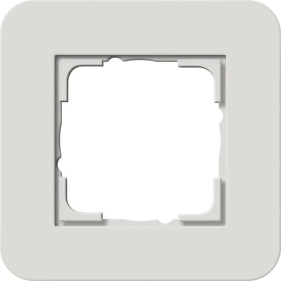  артикул 0211411 название Рамка 1-ая (одинарная), Светло-серый/Белый глянцевый, серия E3