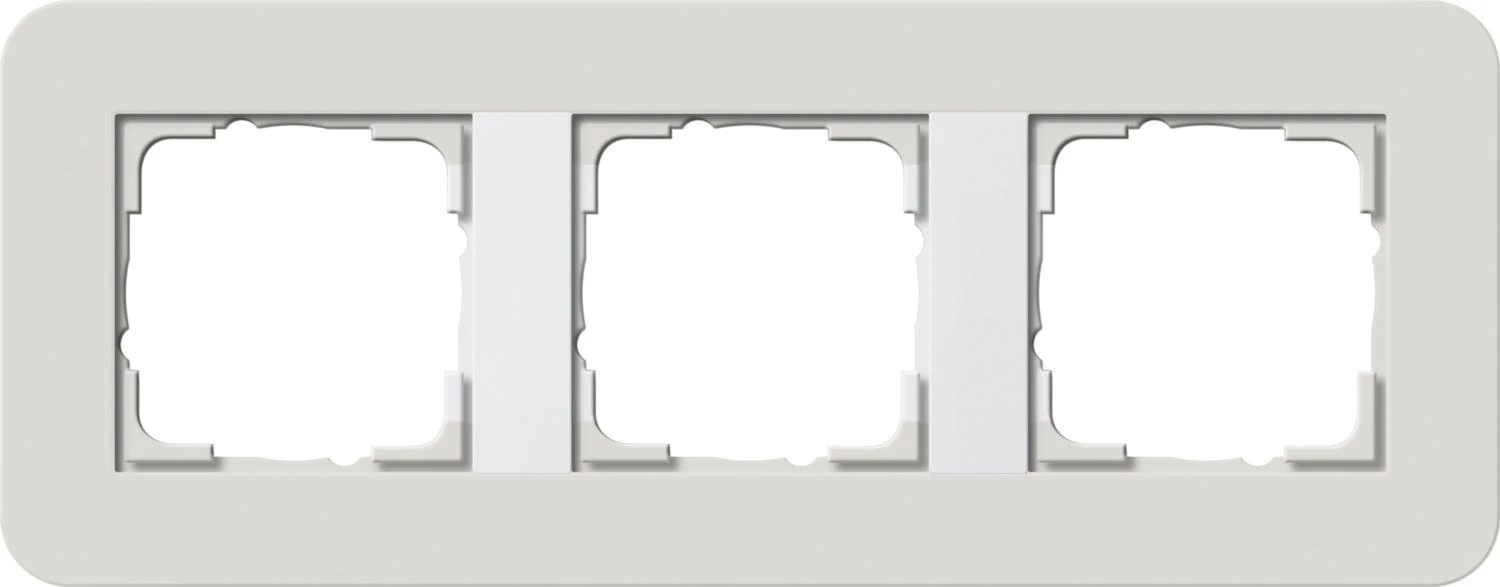  артикул 0213411 название Рамка 3-ая (тройная), Светло-серый/Белый глянцевый, серия E3