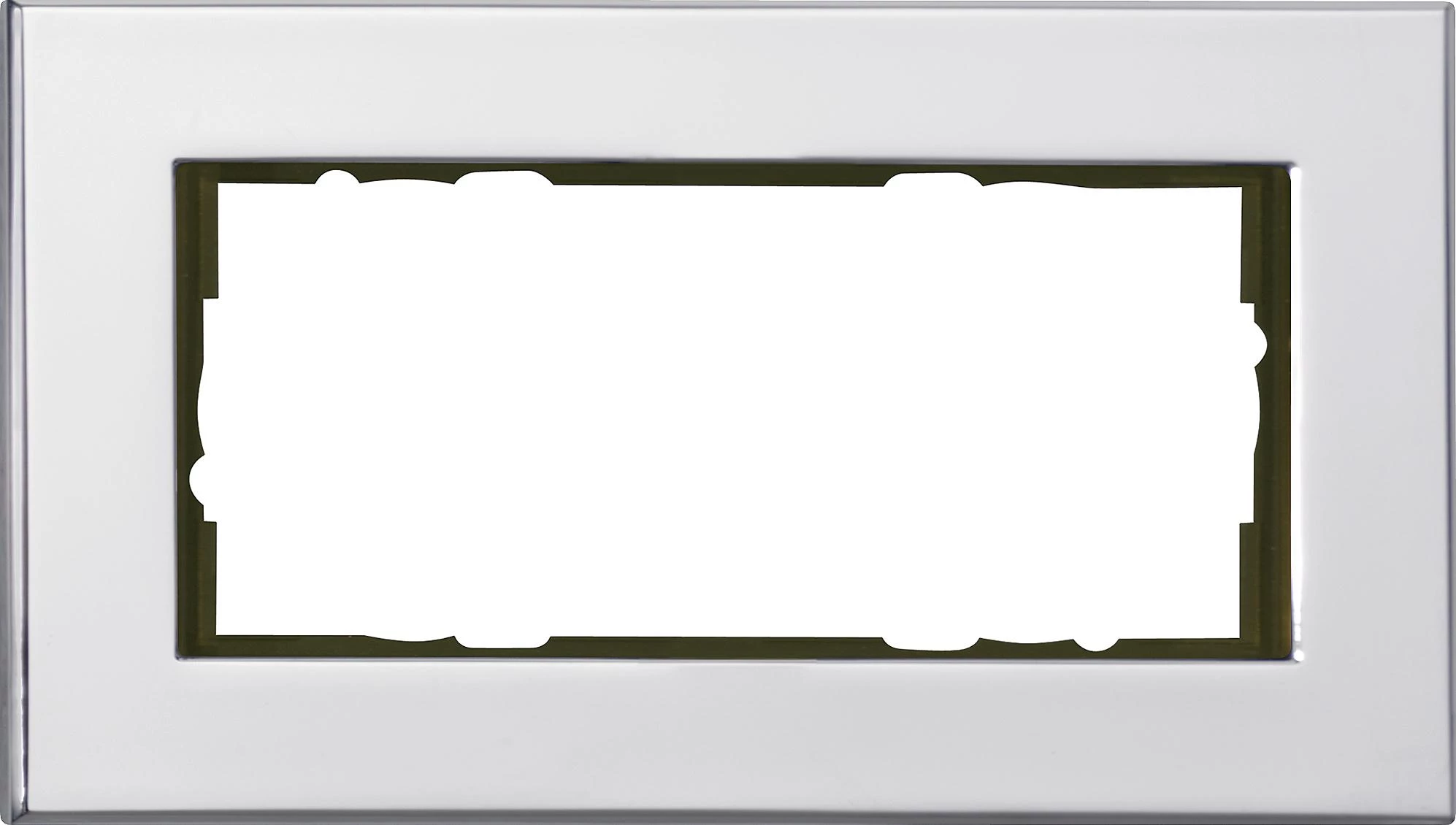  артикул 100210 название Рамка 2-ая (двойная) без перегородки, Хром (металл), серия Esprit