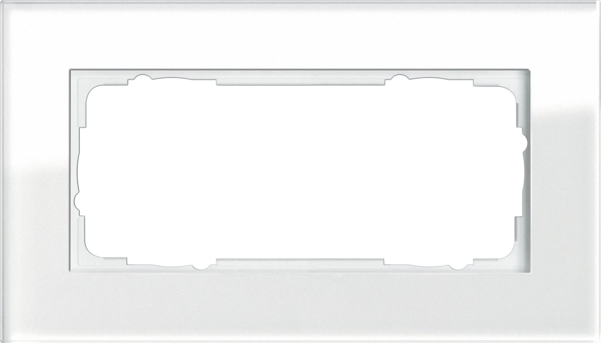  артикул 100212 название Рамка 2-ая (двойная) без перегородки, Стекло Белое, серия Esprit