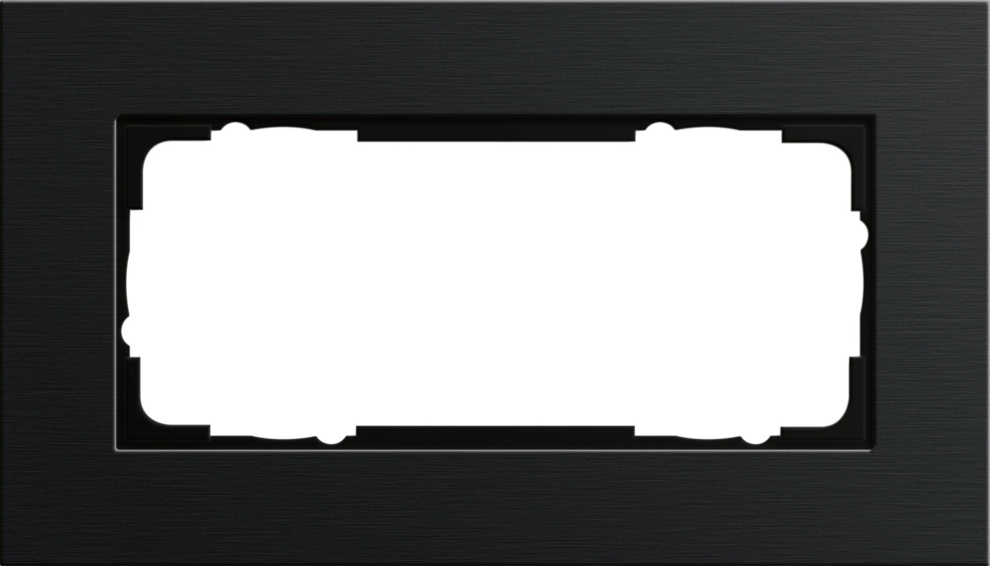  артикул 1002126 название Рамка 2-ая (двойная) без перегородки, Алюминий Черный (анодированный), серия Esprit