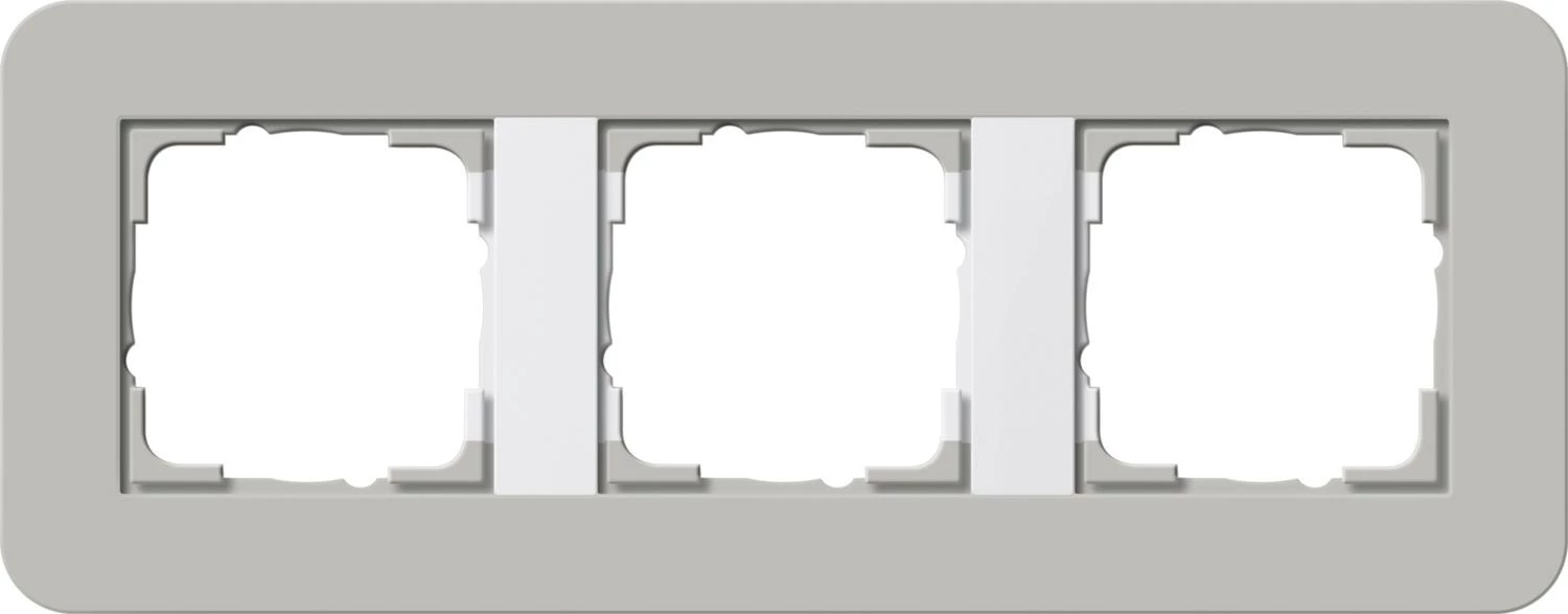  артикул 0213412 название Рамка 3-ая (тройная), Серый/Белый глянцевый, серия E3