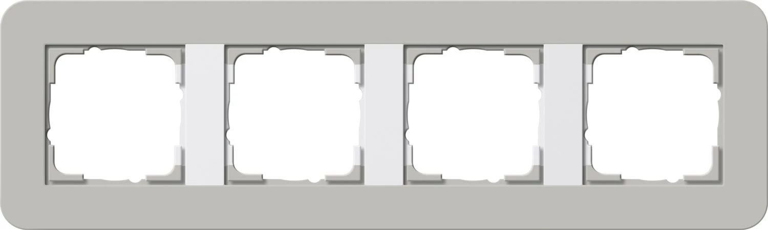  артикул 0214412 название Рамка 4-ая (четверная), Серый/Белый глянцевый, серия E3