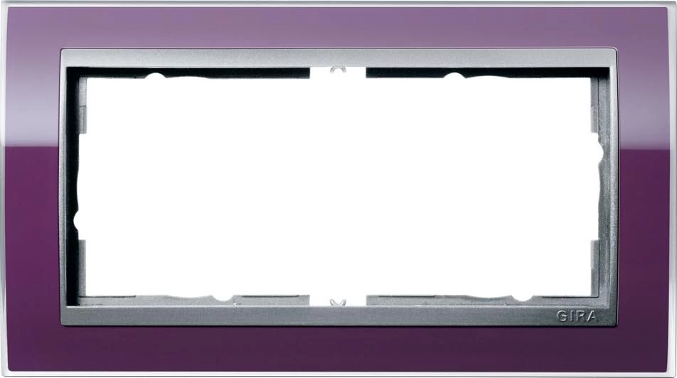  артикул 1002756 название Рамка 2-ая (двойная) без перегородки, Фиолетовый/Алюминий, серия Event Clear