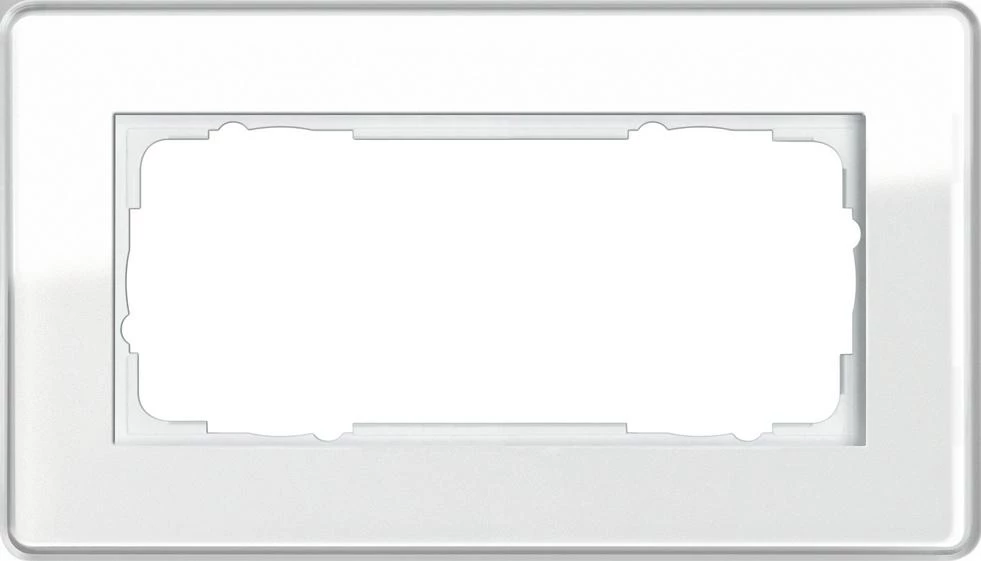  артикул 1002512 название Рамка 2-ая (двойная) без перегородки, Стекло Белое, серия Esprit