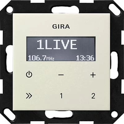  артикул 228401 название Gira S-55 Крем глянц Радиоприемник скрытого монтажа c функцией RDS без громкоговорит.